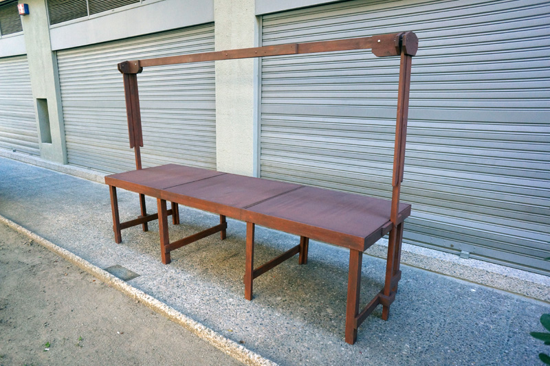 puesto mercado desmontable (madera) 78.5-200x300x90(techo.311.5x98x98) (190eu) 1u.